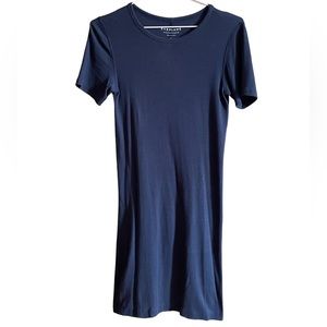 Everlane S short sleeve black cotton stretch dress